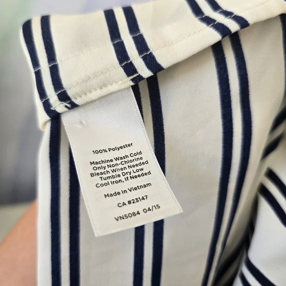 Talbots | Medium | Navy & White Striped Button Down - Picture 10 of 10